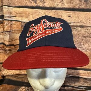 Vintage BSA Boy Scouts Southern All Star Hat Cap SnapBack Uniform Blue Red